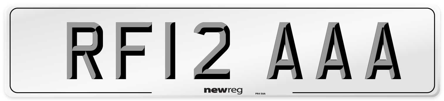 RF12 AAA Number Plate from New Reg